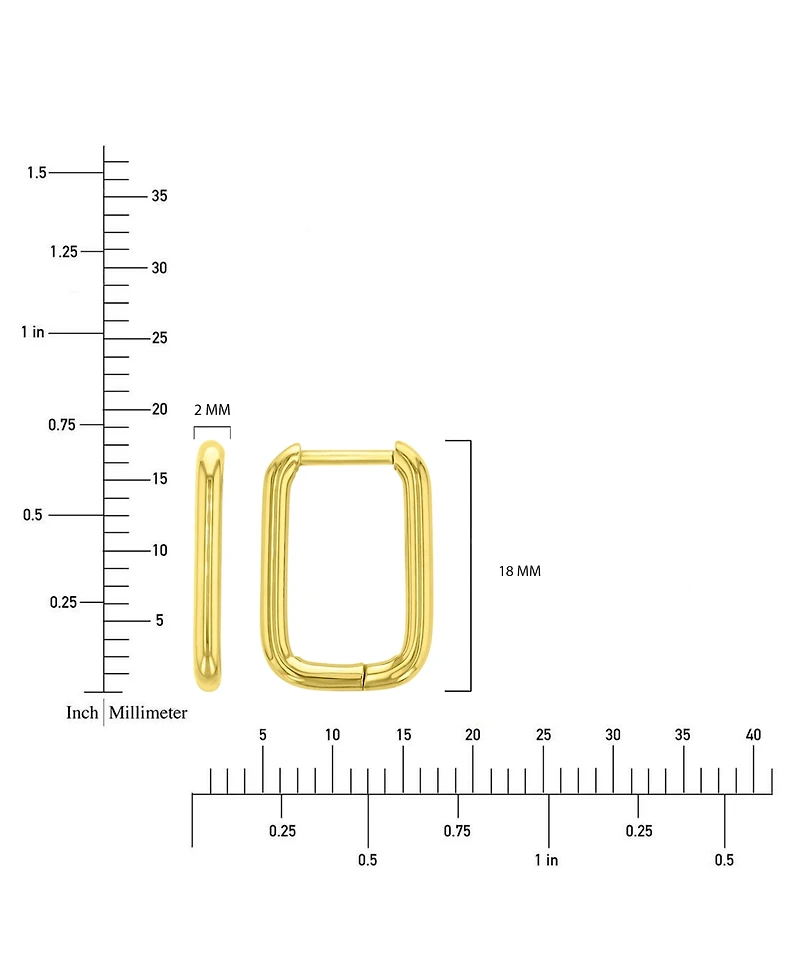 Roxy Waterproof Yellow 18mm Tube Rectangle Huggie Earrings