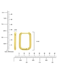 Roxy Waterproof Yellow 18mm Tube Rectangle Huggie Earrings