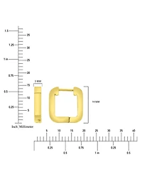 Roxy Waterproof Yellow 14mm Rounded Square Huggie Earrings