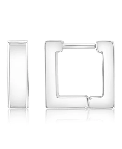 Roxy Square Silver Tone Hoop Earrings