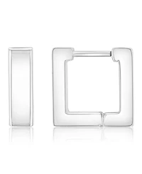 Roxy Square Silver Tone Hoop Earrings