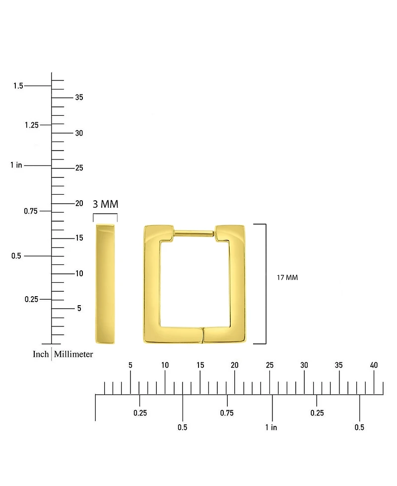 Roxy Waterproof Yellow Rectangle Huggie Earrings