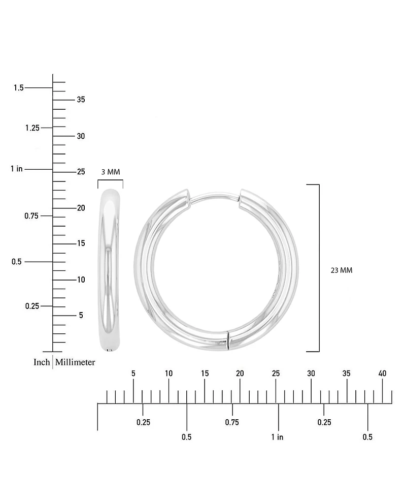 Roxy Waterproof Platinum 23mm Hoop Earrings