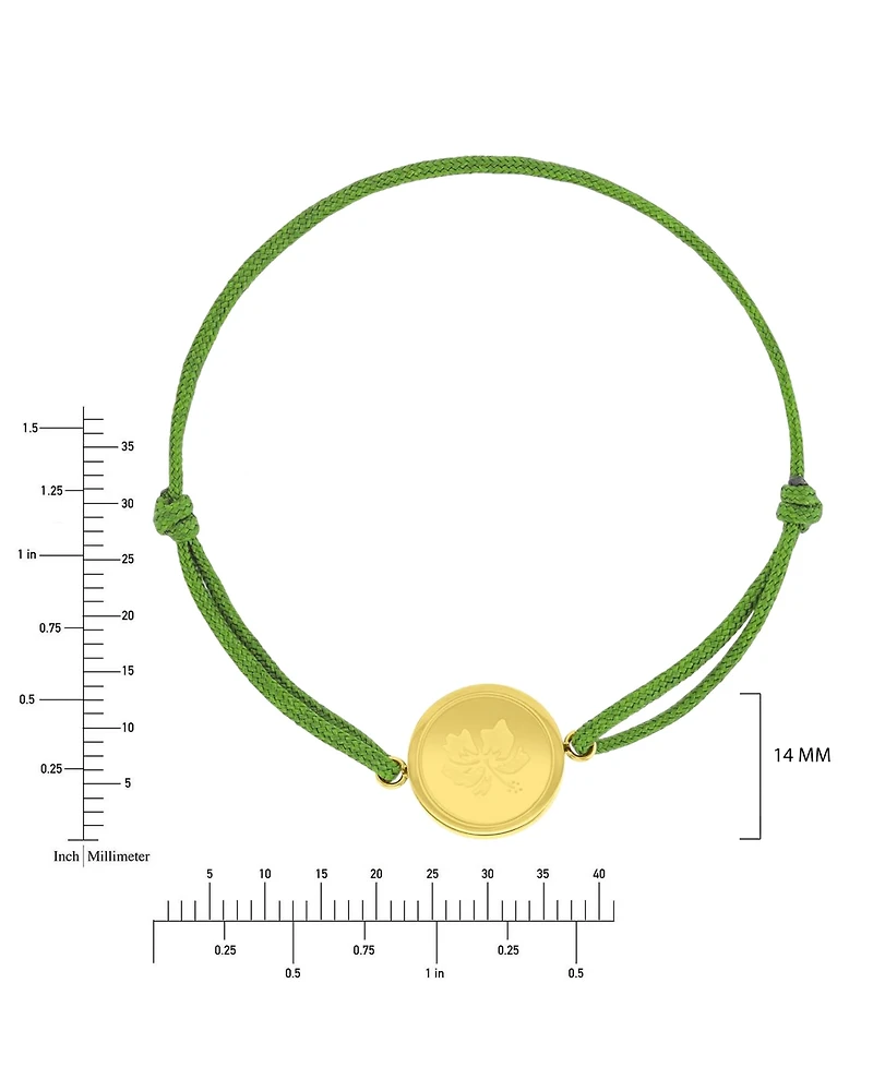 Roxy Waterproof Yellow Hibiscus Adjustable Bracelet