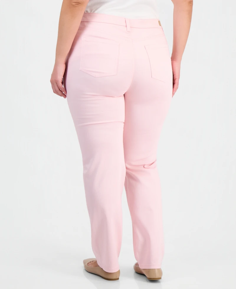 Jones New York Plus Lexington High-Rise Straight-Leg Jeans