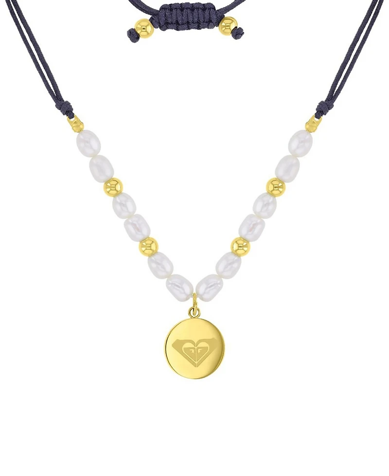 Roxy Waterproof Yellow Heart Pearl Adjustable Necklace