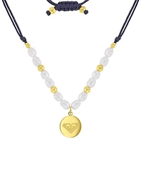 Roxy Waterproof Yellow Heart Pearl Adjustable Necklace