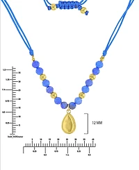 Roxy Waterproof Yellow Pineapple Pattern Labradorite Adjustable Necklace