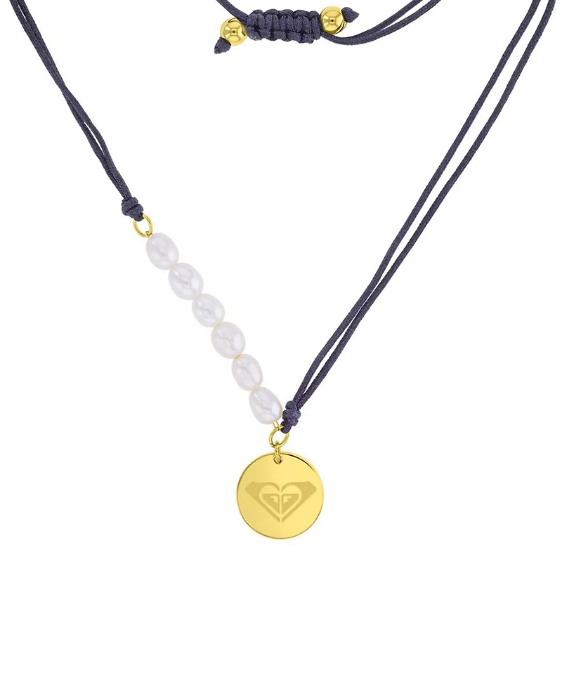 Roxy Waterproof Yellow Heart Pearl Adjustable Necklace