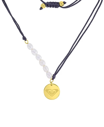 Roxy Waterproof Yellow Heart Pearl Adjustable Necklace