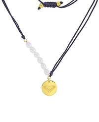 Roxy Waterproof Yellow Heart Pearl Adjustable Necklace