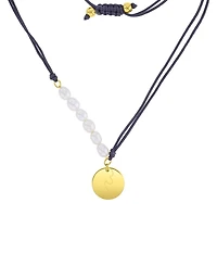 Roxy Waterproof Yellow Wave Pearl Adjustable Necklace