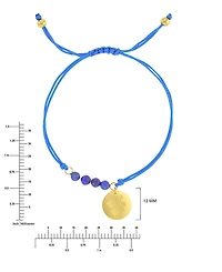 Roxy Waterproof Yellow Hibiscus Disc Labradorite Adjustable Bracelet