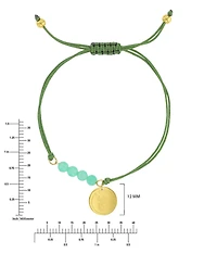 Roxy Waterproof Yellow Heart Pineapple Rd Charm Green Aventurine Adjustable Bracelet