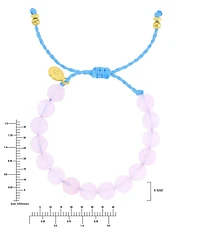Roxy Brass Yellow Flat Beads Rose Quartz Beads Adjustable Bracelet
