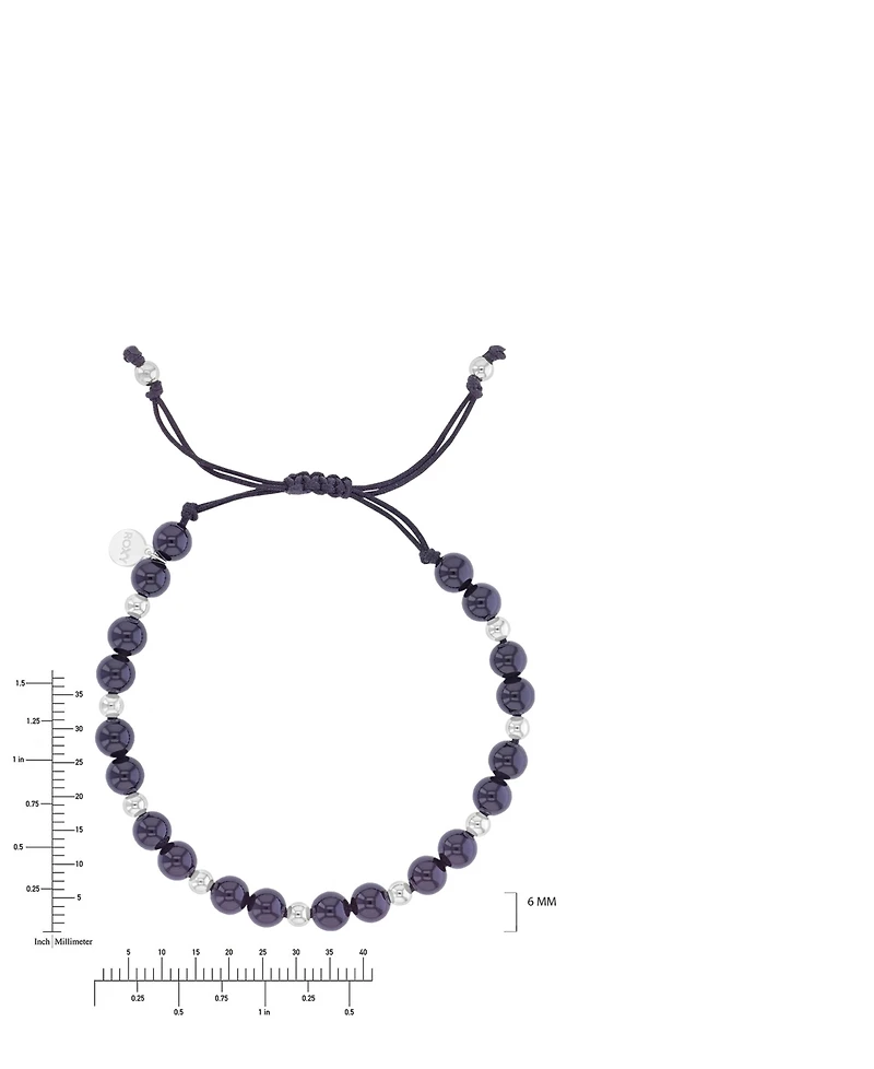 Roxy Waterproof Platinum Black Onyx Adjustable Bracelet