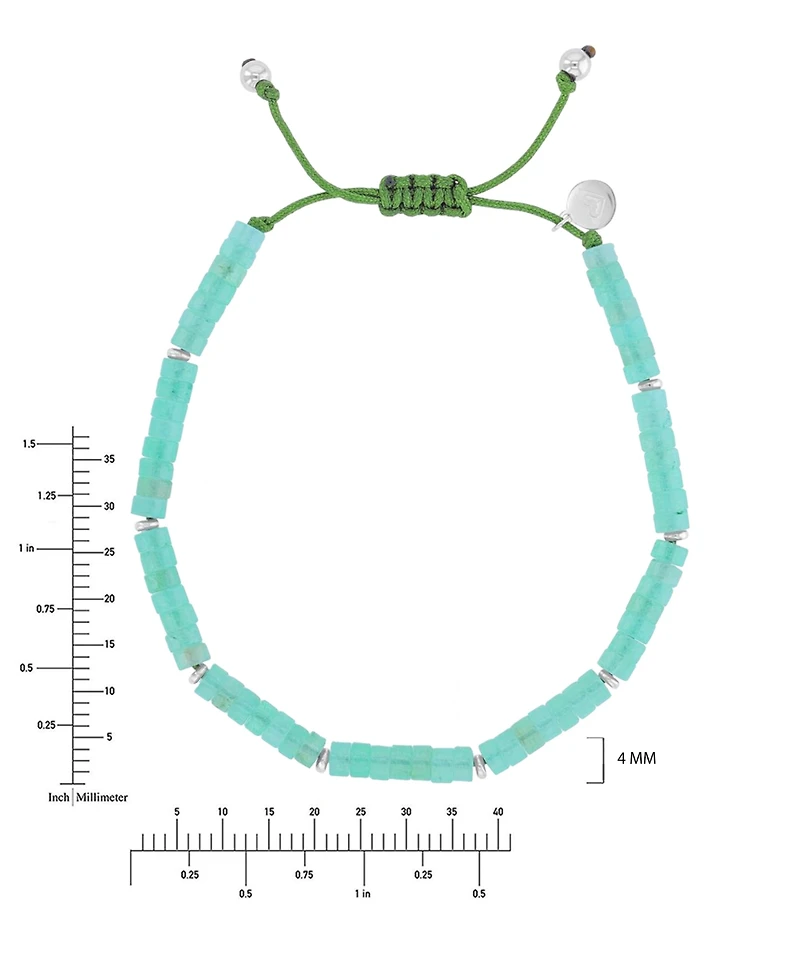 Roxy Waterproof Platinum Green Aventurine Adjustable Bracelet