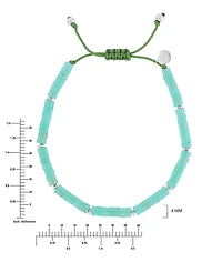 Roxy Waterproof Platinum Green Aventurine Adjustable Bracelet