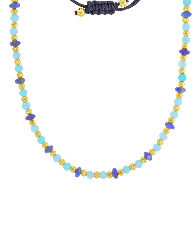 Roxy Waterproof Yellow Turquoise Labradorite Adjustable Necklace