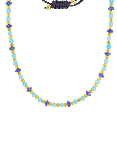 Roxy Waterproof Yellow Turquoise Labradorite Adjustable Necklace