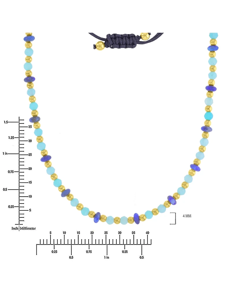 Roxy Waterproof Yellow Turquoise Labradorite Adjustable Necklace