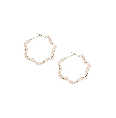Sohi Beaded Twist Hoop Earrings