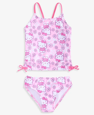 Dreamwave Hello Kitty Girls' 4-6X Printed 2-Piece Swimsuit