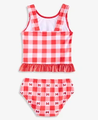 Minnie Mouse Toddler Girls' 2T-4Y Gingham-Print 2-Piece Tankini Swimsuit