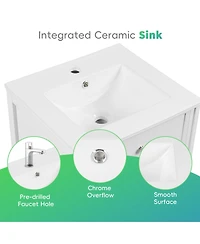 Cesicia 20 in. Bathroom Vanity Bathroom Cabinet with Sink, Soft Closing Door, Storage Rack and Adjustable Shelve