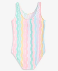 Dreamwave Stitch Girls' 4-6X Striped One-Piece Swimsuit