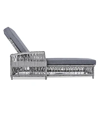 Mondawe 2 Pieces Outdoor Wicker Lounge with 4-Level Backrest,Armrests and Removable Cushions