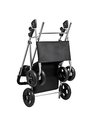 Aostirmotor 4-Wheel Foldable Pet Stroller for Dogs up to 35lbs with Detachable Carrier