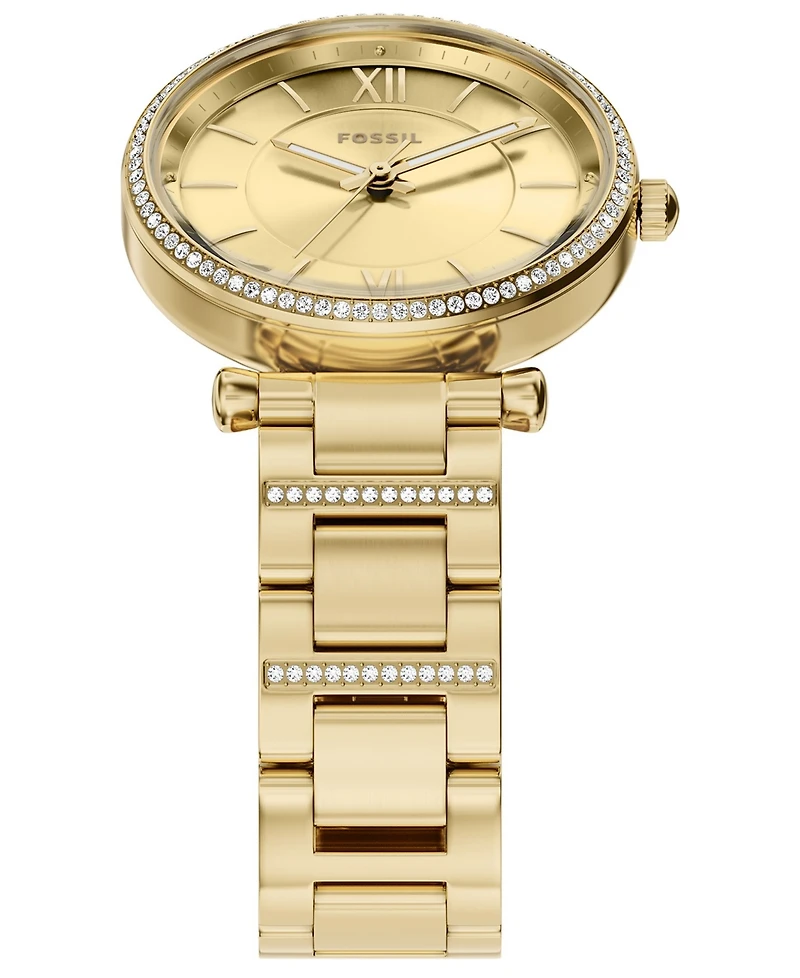 Fossil Women's Carlie Three-Hand Gold-Tone Stainless Steel Watch, 35mm