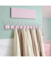 Yigii Stainless Steel 38" Long 10-Tri-Heavy Duty Coat Rack Pink