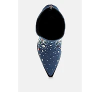 Starlit Multi Color Stones Embellished Boots