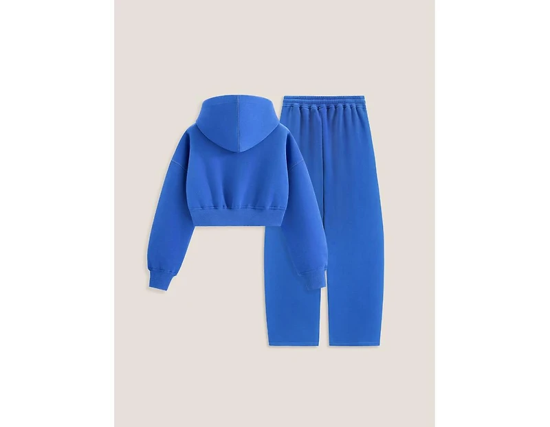 Aelfric Eden Women's Cloud Essential Fleece Cropped Pullover Hoodie Set