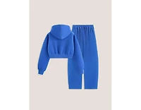 Aelfric Eden Women's Cloud Essential Fleece Cropped Pullover Hoodie Set