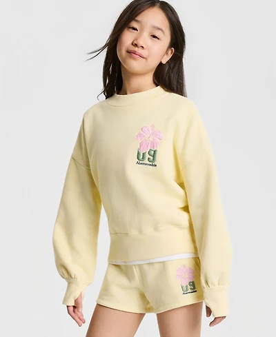 abercrombie kids Girls' 5-16 Fashion Fleece Crewneck Sweatshirt