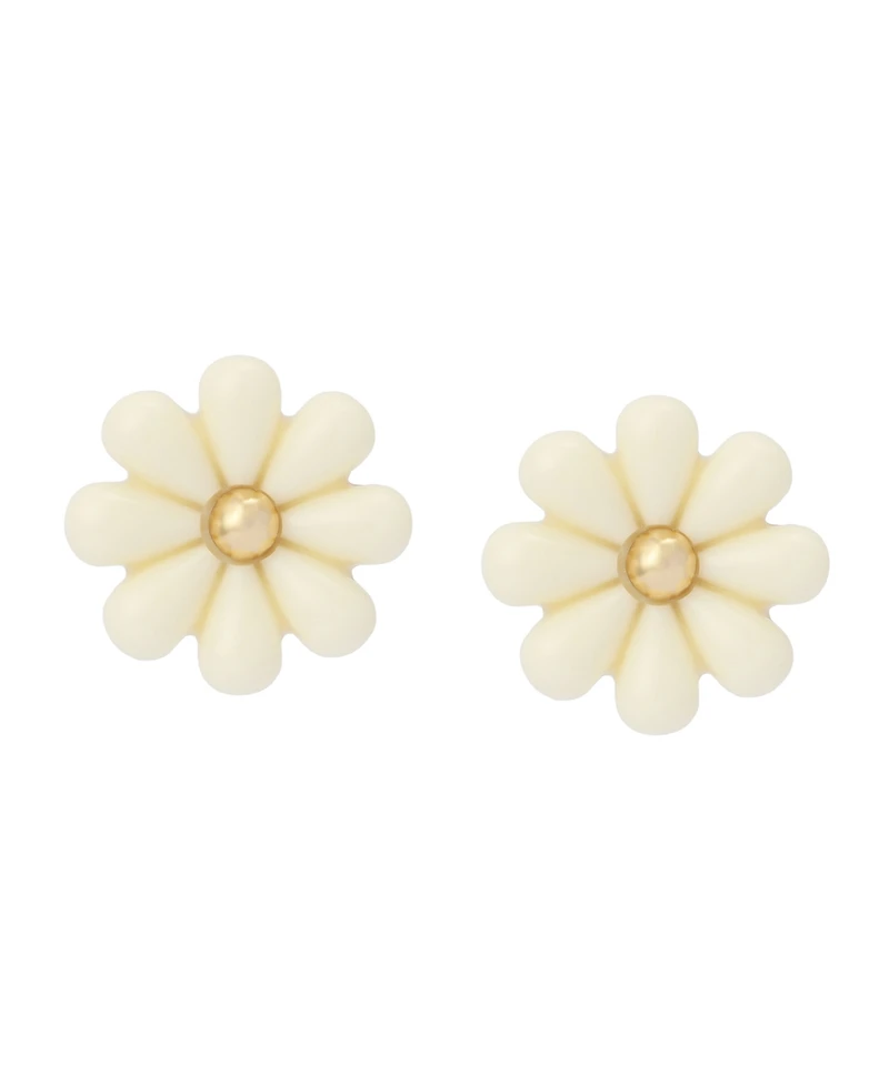 Betsey Johnson Ivory Spring Chick Daisy Stud Earrings