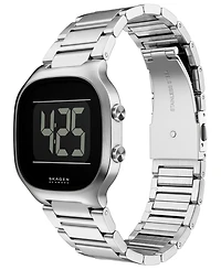 Skagen Men's Mellem Digital Lcd Silver Stainless Steel Watch, 38mm