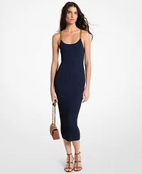 Michael Kors Women's Chain Strap Scoop Neck Midi Dress