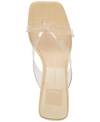 Dolce Vita Women's Brevel Vinyl Jelly Thong Low Block Heel Dress Sandals