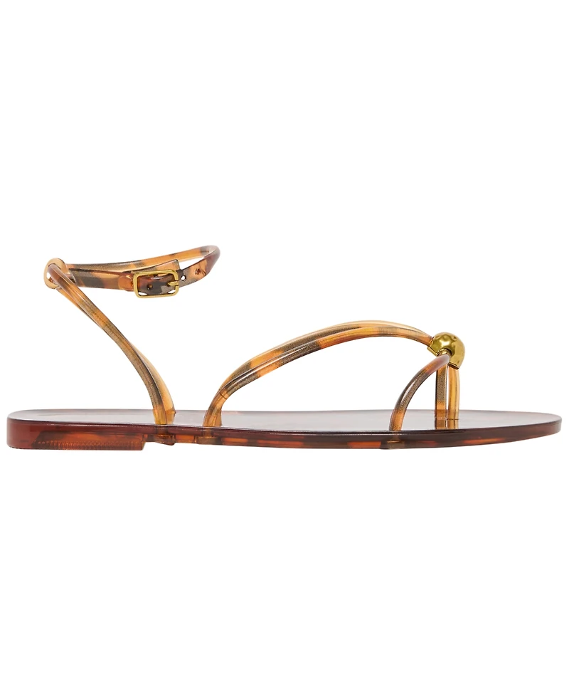 Dolce Vita Women's Kenley Vinyl Strappy Jewelry Stud Flat Sandals