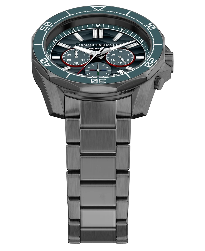 Armani Exchange Men's Quartz Chronograph Gunmetal Stainless Steel Watch, 44mm