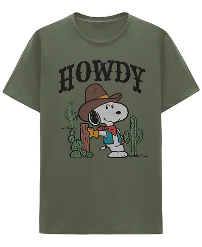 Hybrid Apparel Men's Snoopy Howdy Partner Crewneck T-Shirt