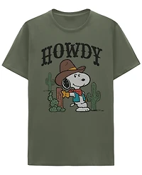 Hybrid Apparel Men's Snoopy Howdy Partner Crewneck T-Shirt