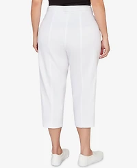 Alfred Dunner Plus The Royal Treatment Relaxed Flat Front Patch Pocket Capri Pants