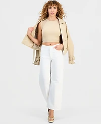 Guess Juniors' Millie Seamless Lace Sweater Crewneck Top