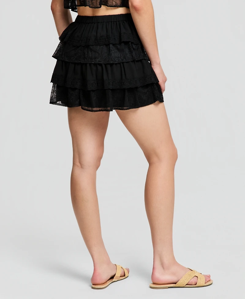 And Now This Women's Chiffon Lace Mini Skirt, Macy's Exclusive