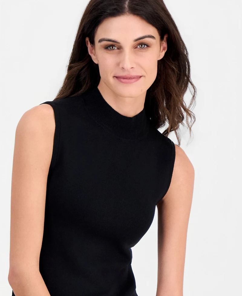 Tahari Asl Women's Sleeveless Mock-Neck Sweater
